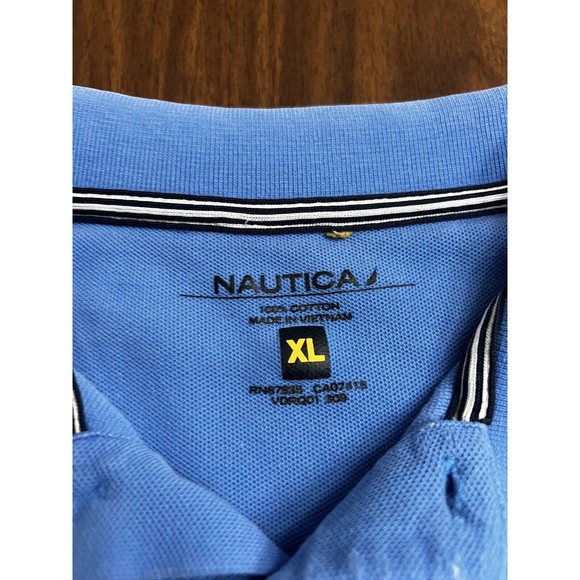 VTG Nautica Men's Sz XL Blue Classic Fit Polo Shirt Collared Embroidery Logo - Picture 5 of 7